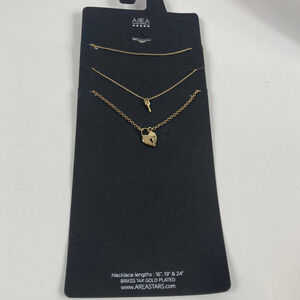 4/$25 NWT area set of 3 necklaces lock and key